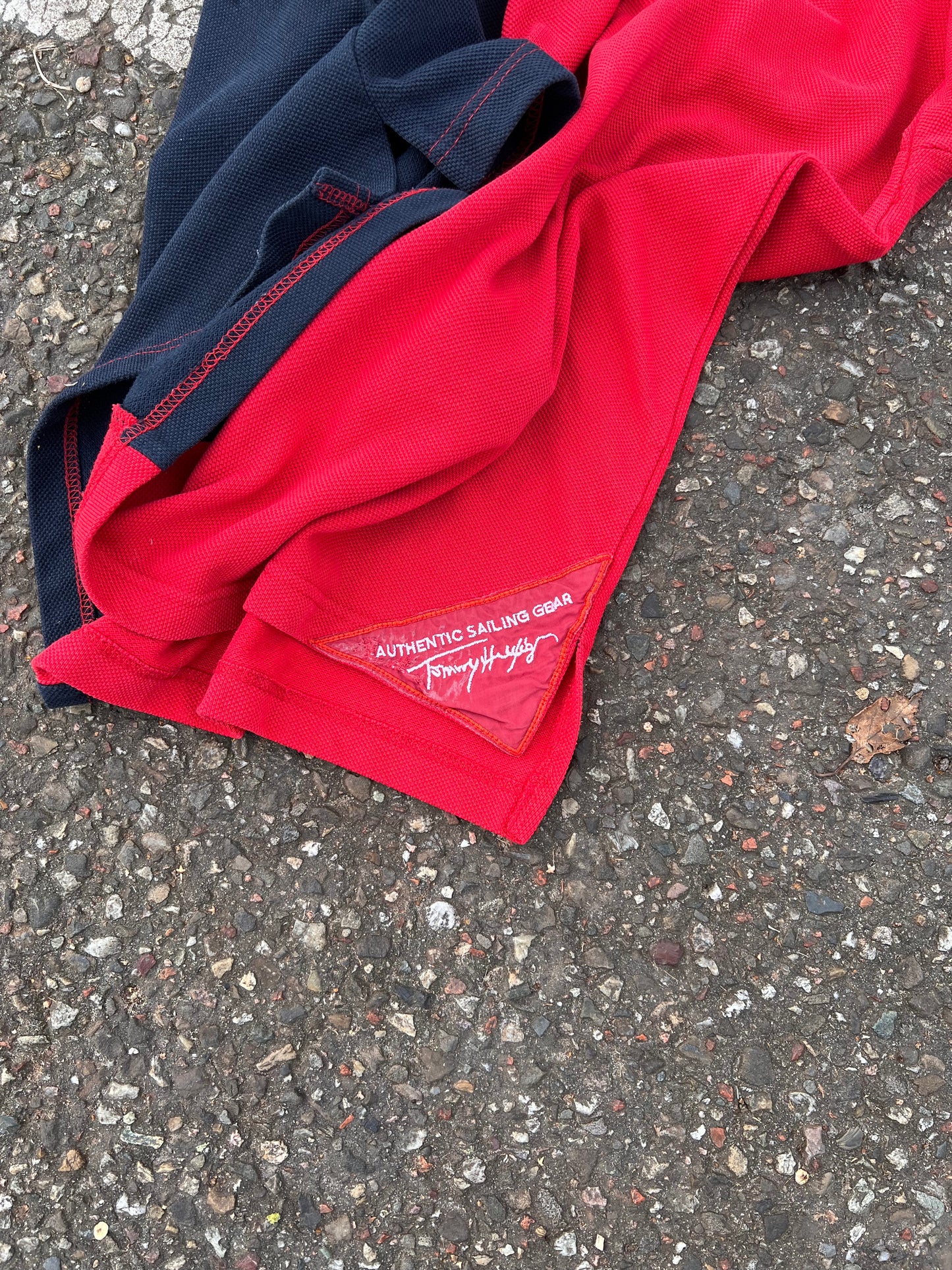 90s Tommy Hilfiger Sailing Split Color Rugby Polo – Large