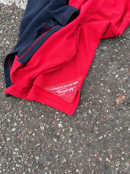 90s Tommy Hilfiger Sailing Split Color Rugby Polo – Large