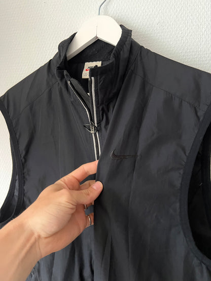 90s Nike Full Zip Running Vest Black – Medium