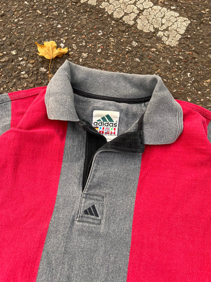 90s Adidas Equipment Longsleeve Striped Rugby Polo – XLarge