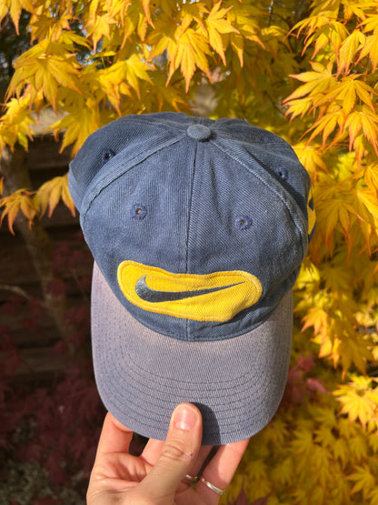 90s Nike Embroidered Michigan Strapback Cap Blue – One Size