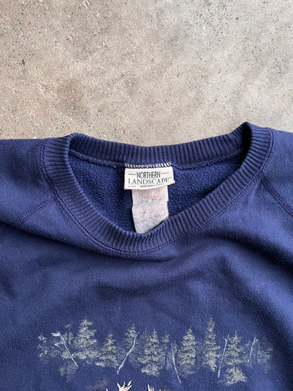 90s Northern Landscape Canada Hunting Crewneck – XLarge