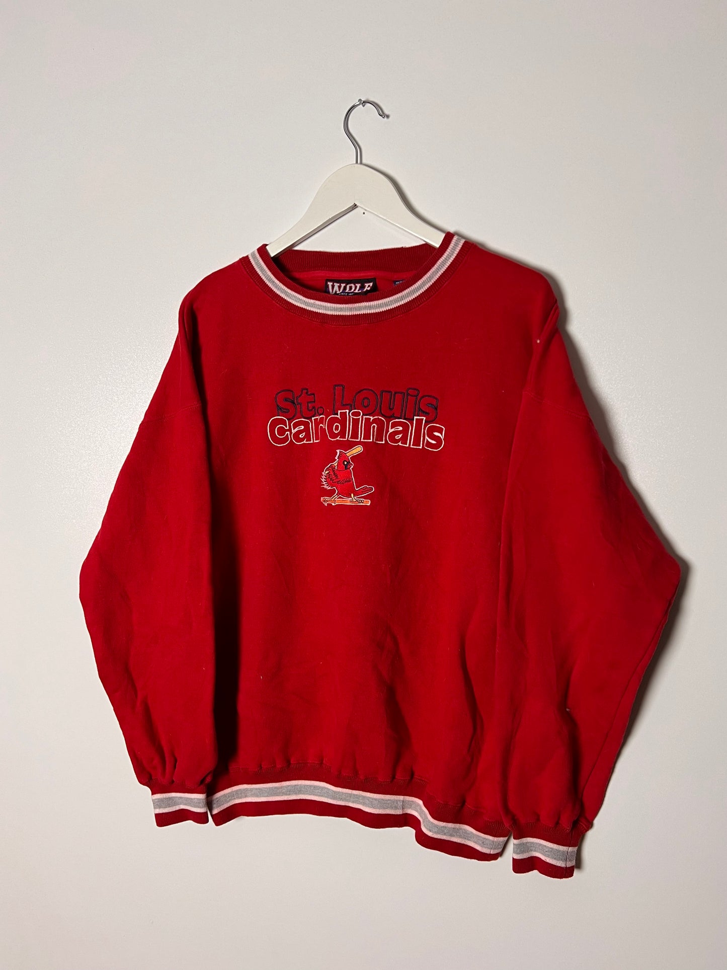 90s Wolf St. Louis Cardinals Embroidered Sweatshirt – Medium