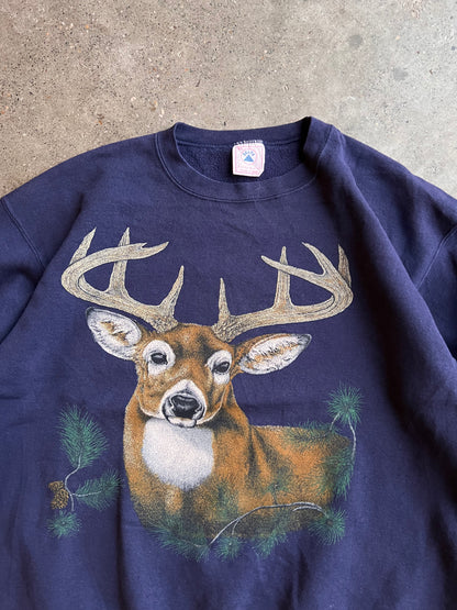 90s Delta Hunting Big Deer Head Crewneck – XLarge