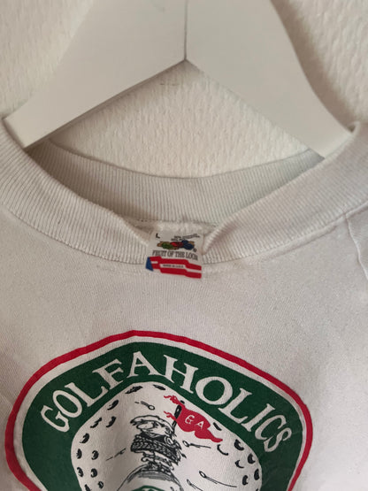 90s Fruit Golfaholics Anonymous Crewneck Sweatshirt White – Medium