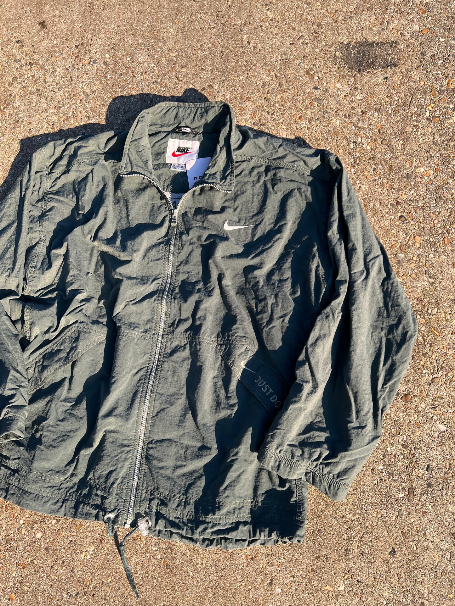 90s Nike Olive Full Zip Army Track Jacket – XXLarge