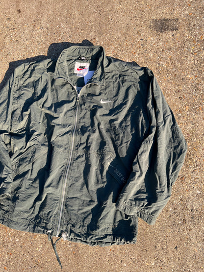 90s Nike Olive Full Zip Army Track Jacket – XXLarge