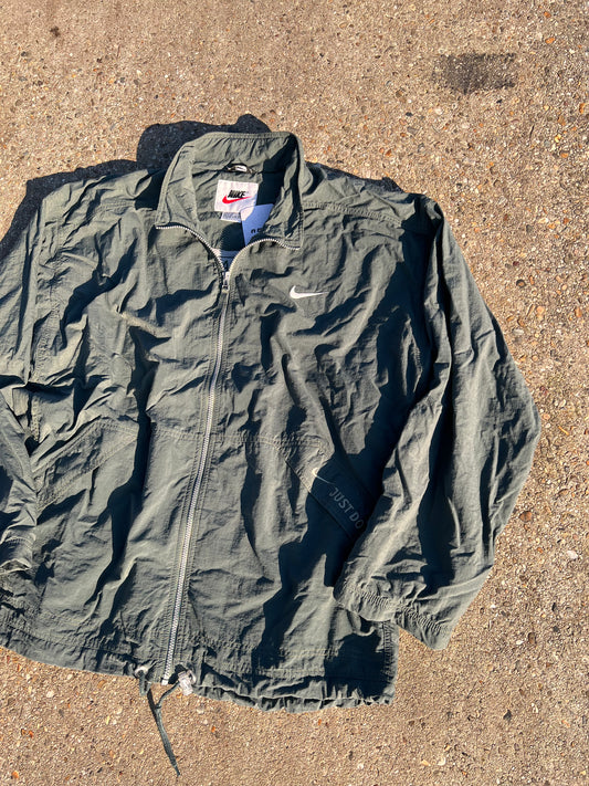 90s Nike Olive Full Zip Army Track Jacket – XXLarge