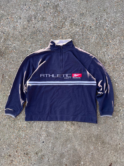 90s Reebok 1/4 Zip Up Big Embroidered Sweatshirt – Medium