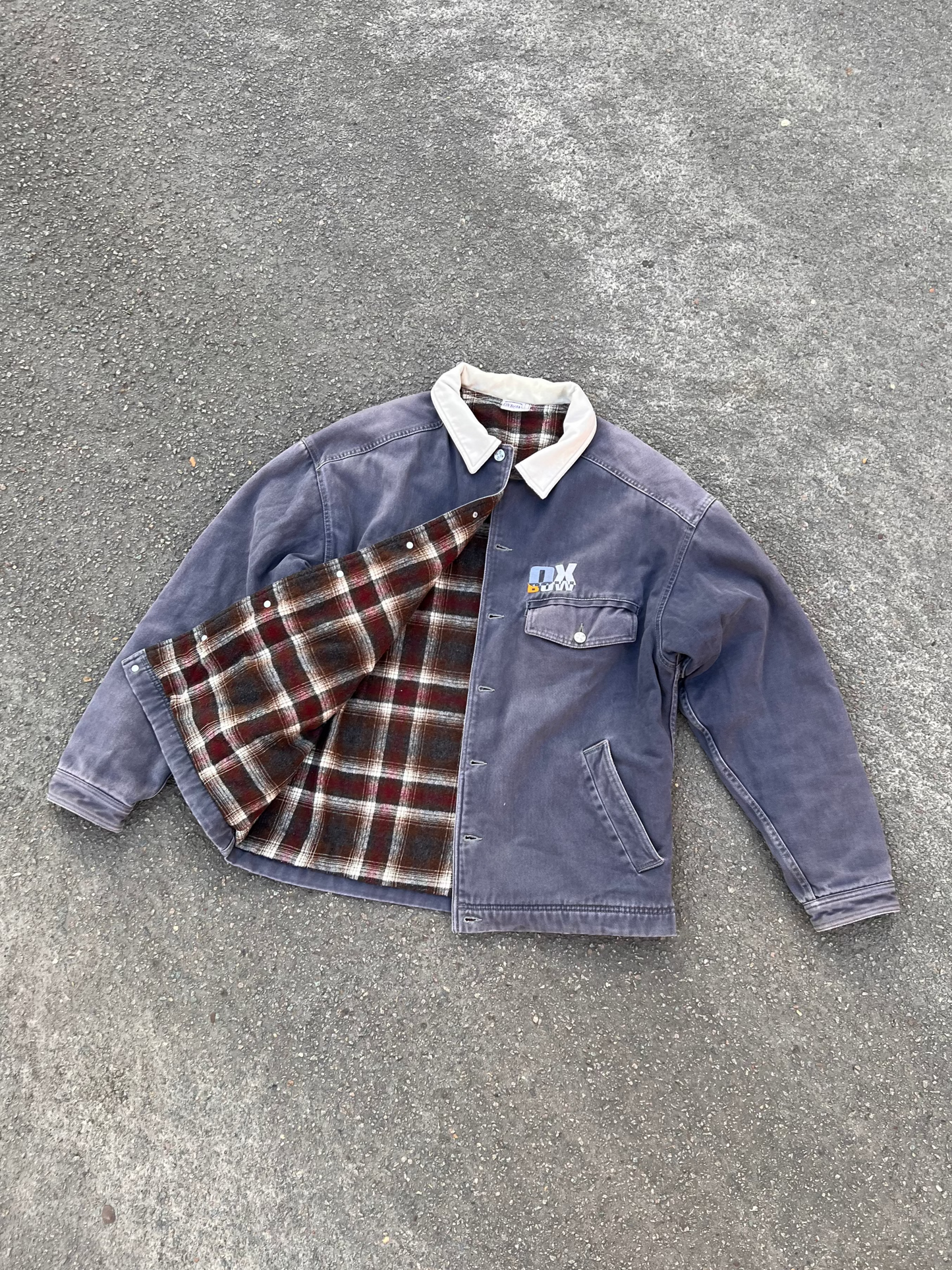 90's Oxbow Plaid Denim Jacket