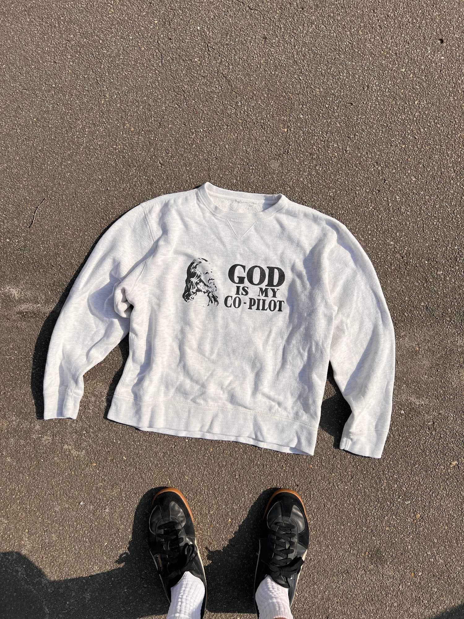 God is my co-pilot Sweatshirt – Small