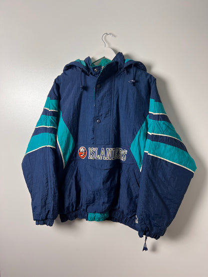Starter NY Islanders Hooded Puffer Jacket - Large