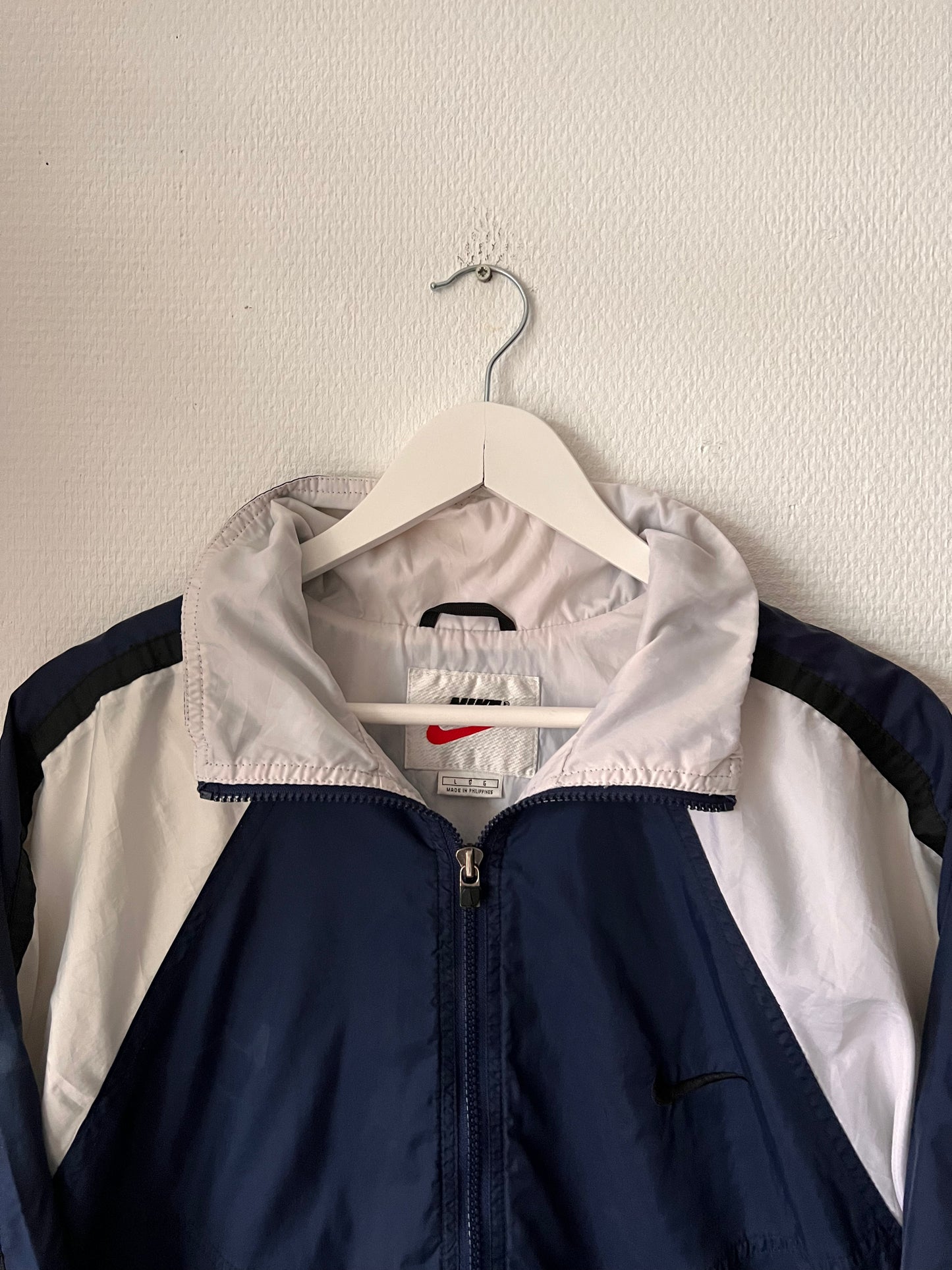 90s Nike Multicolor Full Zip Track Jacket Navy – Large