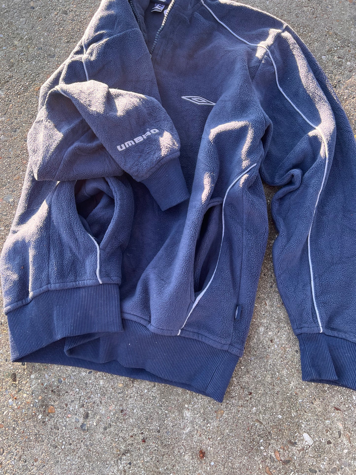 90s Umbro 1/4 Zip Up Classic Striped Fleece – Small