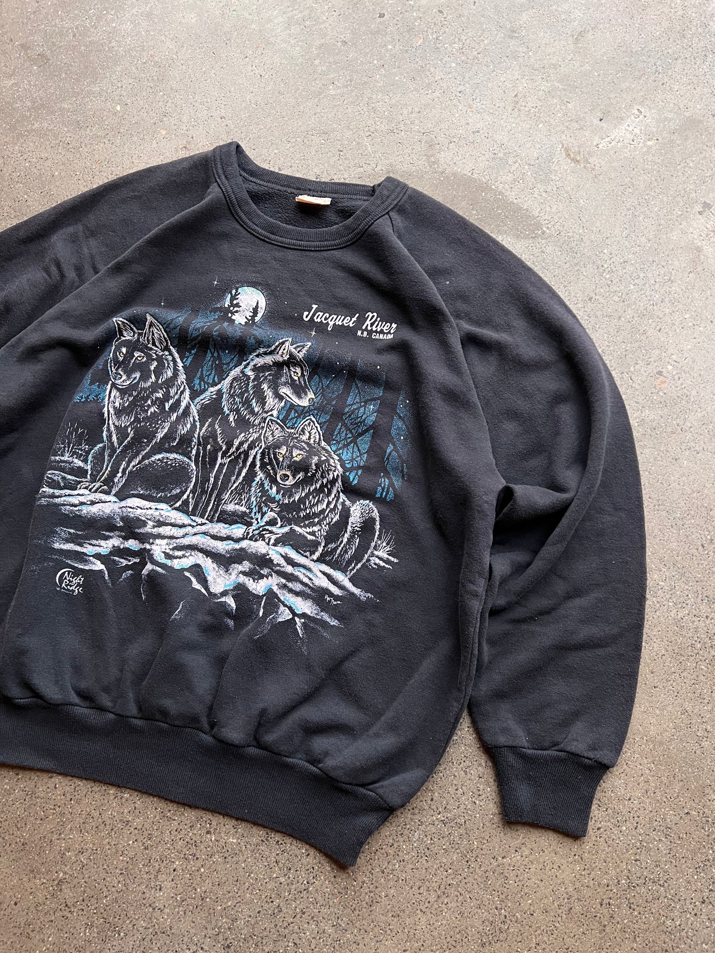 90s Jacquet River Wolves Sweatshirt – Medium