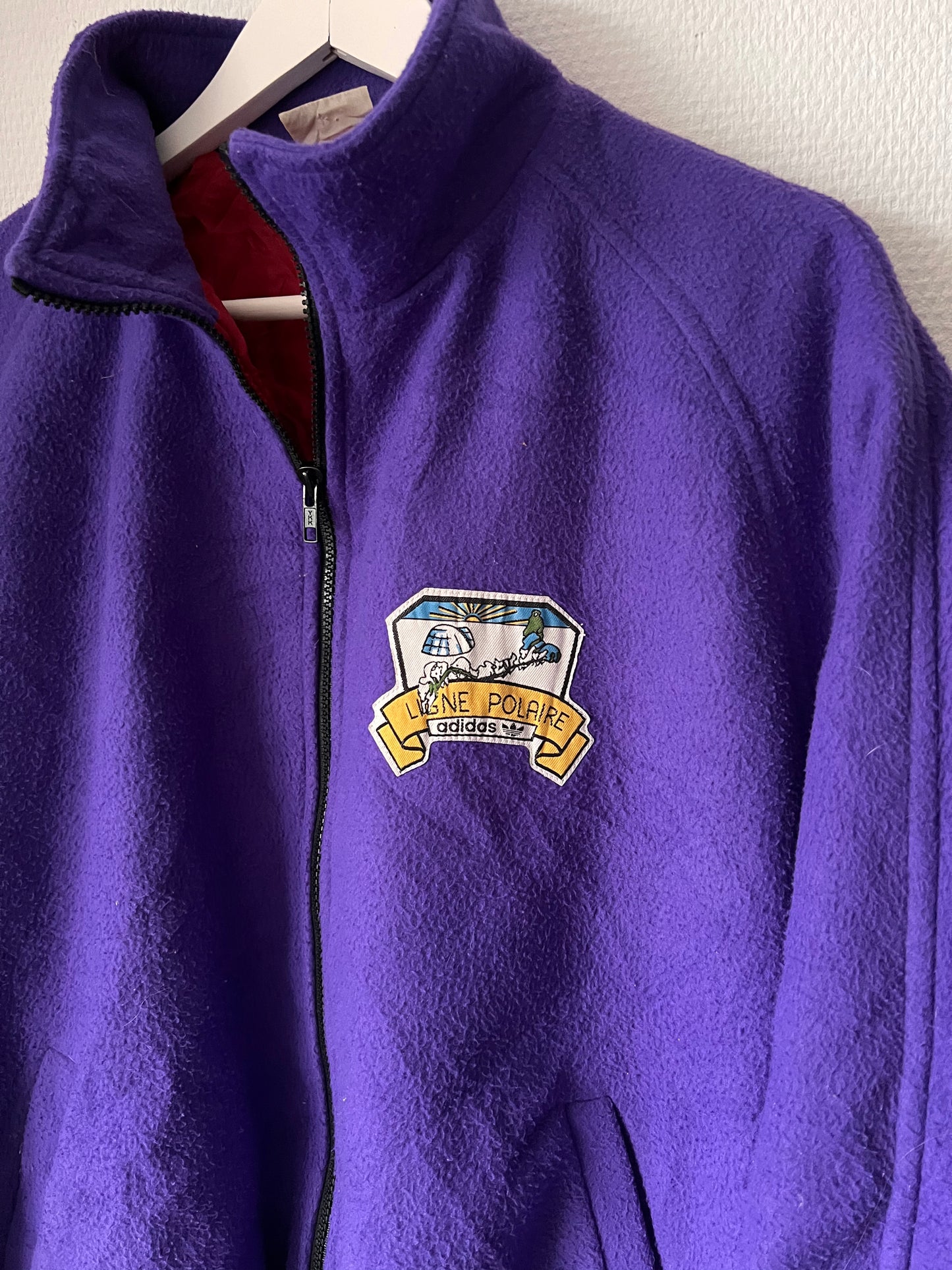 80s Adidas Ligne Polaire Wild Surf Skiing Fleece Jacket Purple – Medium