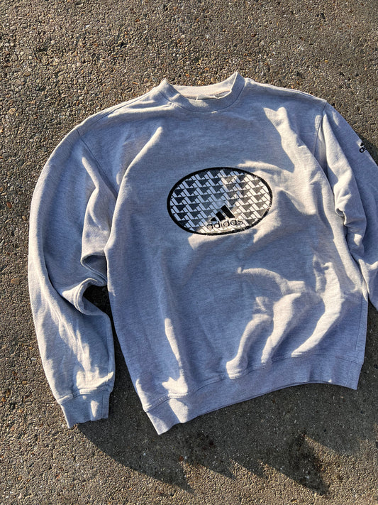 90s Adidas Checkered Big Logo Sweatshirt – Large