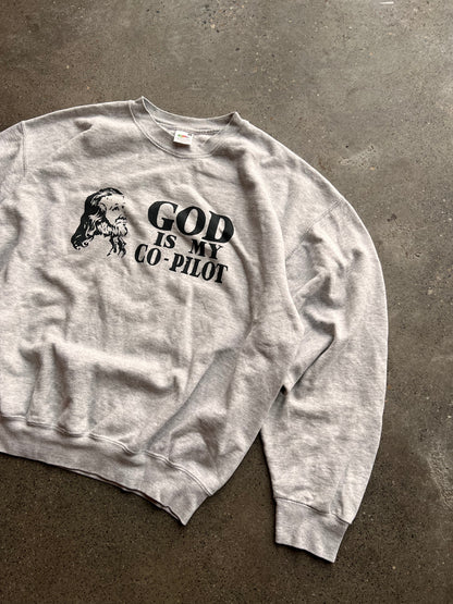 00s God Is My Co-Pilot Religious Sweatshirt – Large