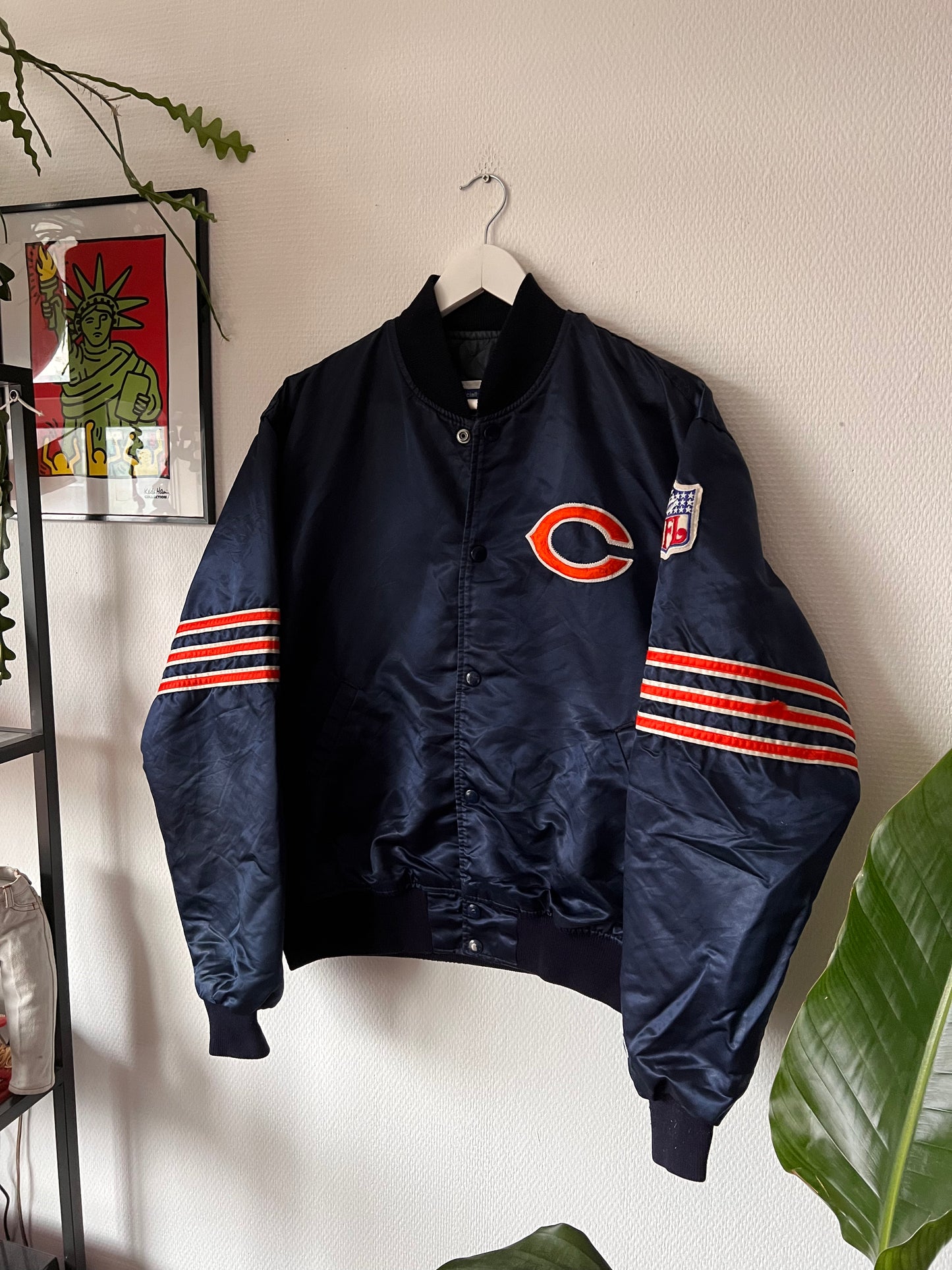 90s Starter NFL Cleveland Cubs Satin Bomber Jacket Navy – Large