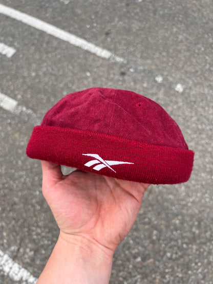 90s Reebok Embroidered Logo Docker Strapback Cap Burgundy – Medium