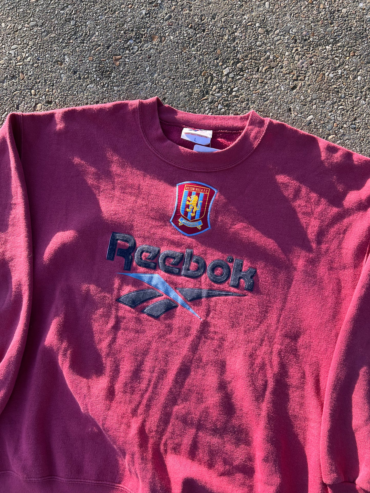 90s Reebok Aston Villa Big Logo Crewneck Sweatshirt – Large