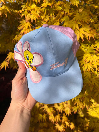 2000s Looney Tunes Tweety Embroidered Cap Pink – Medium