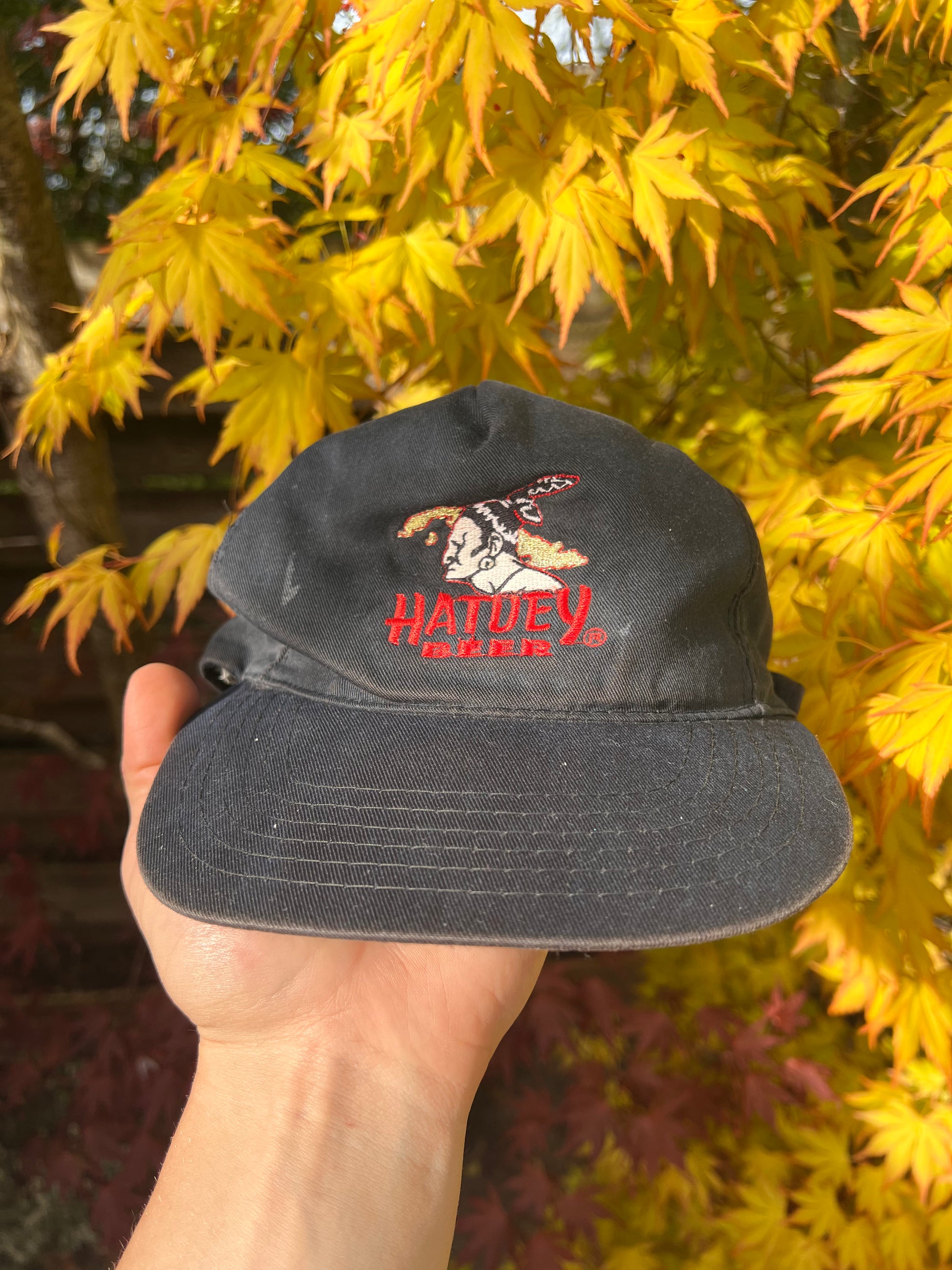 90s Hatuey Beer Embroidered Strapback Cap Black – One Size