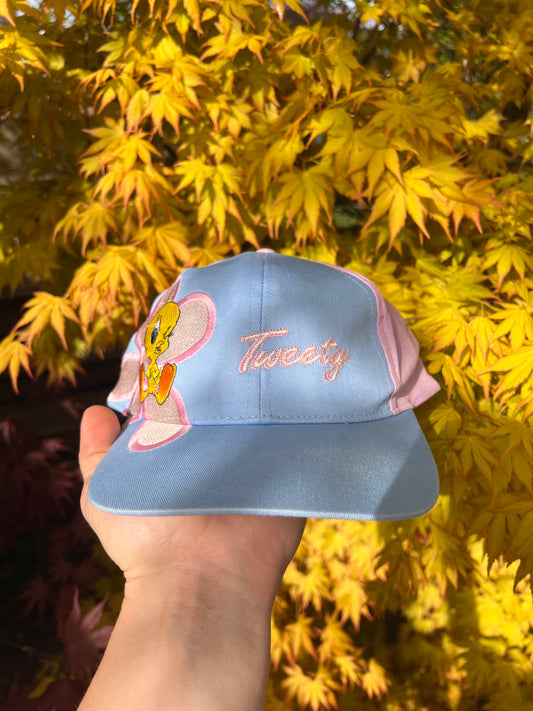 2000s Looney Tunes Tweety Embroidered Cap Pink – Medium