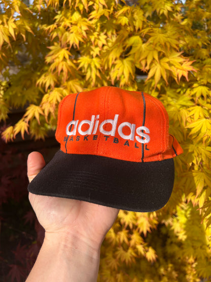90s Adidas Basketball Snapback Cap Orange – One Size