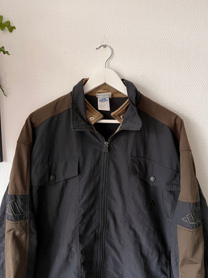 90s Adidas Striped Full Zip Outdoor Track Jacket Anthracite – Medium