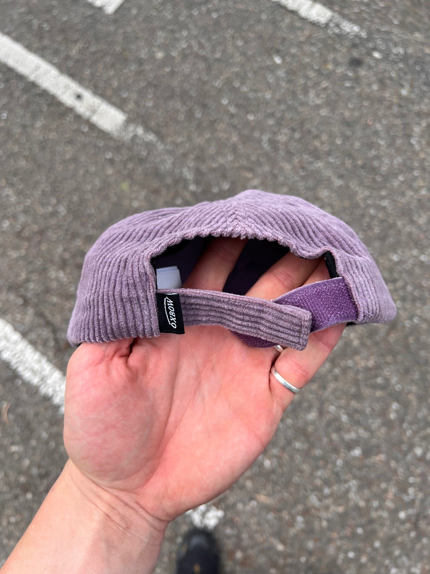 2000s Oxbow Corduroy Embroidered Logo Strapback Cap Purple – One Size