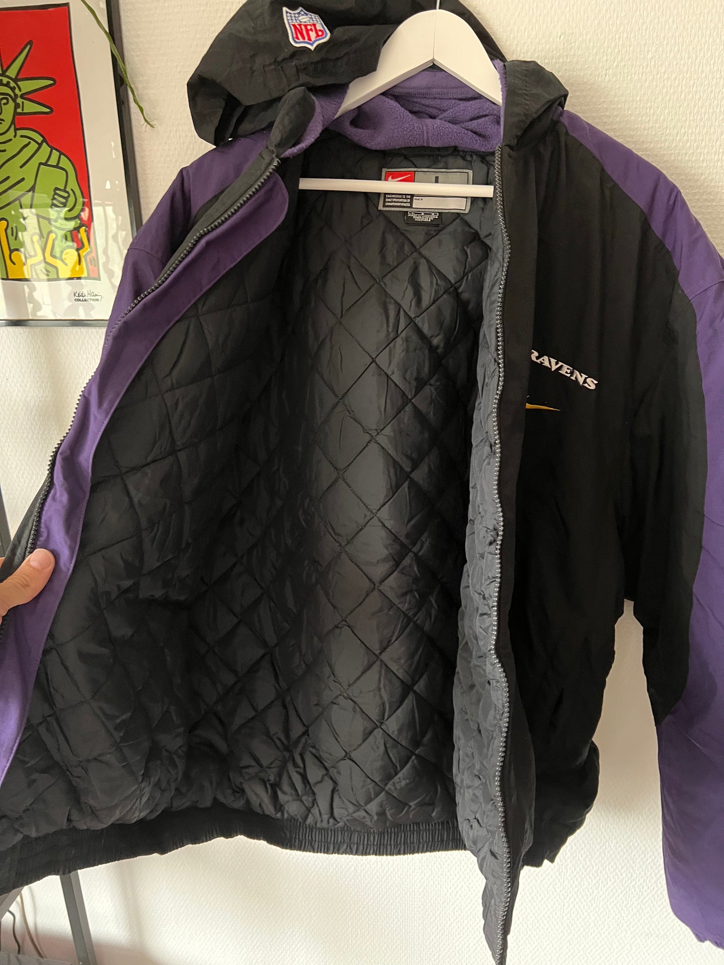 90s Nike NFL Baltimore Ravens Puffer Jacket Black – Large