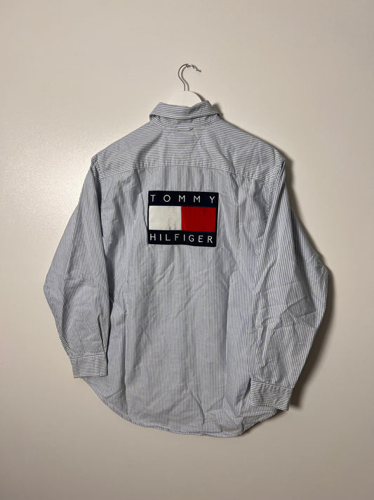 90's Big Flag Tommy Hilfiger Shirt - Medium