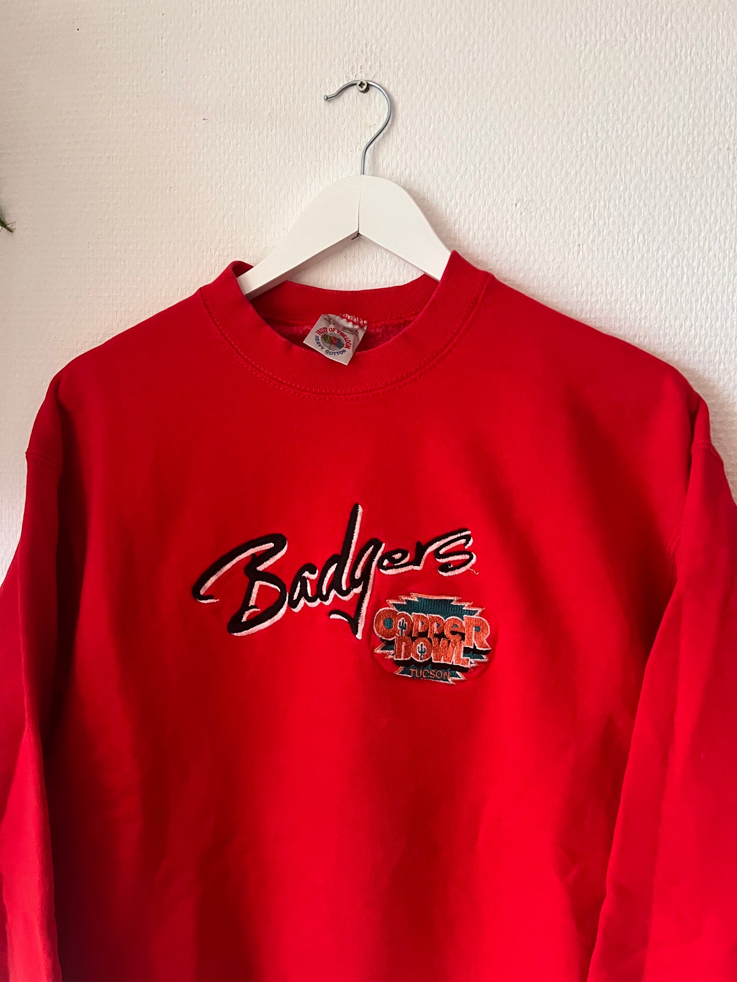 90s Fruit Badgers Tucson Copper Bowl Crewneck Sweatshirt Red – Large