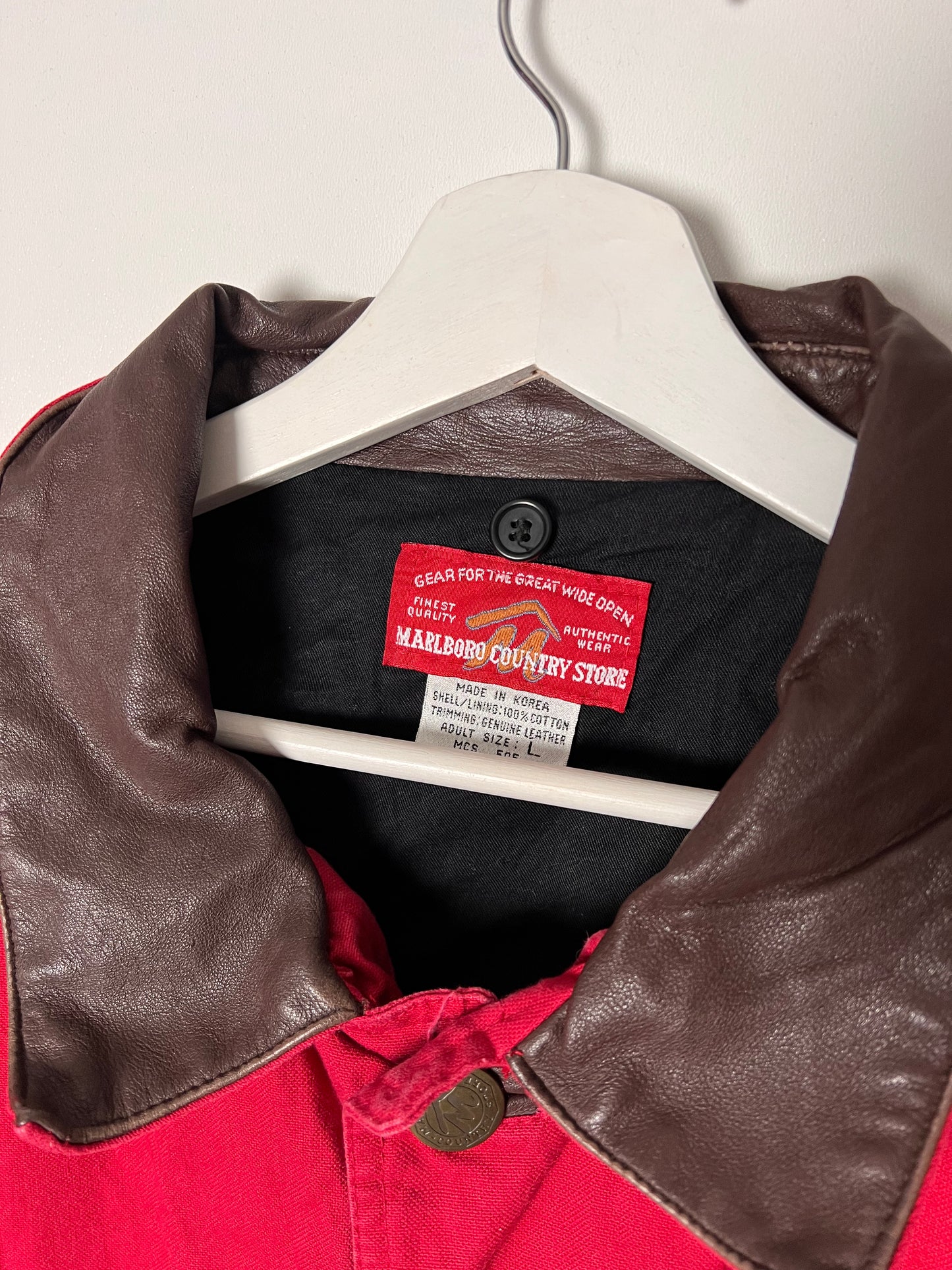 90s Marlboro Country Store Long Lined Cotton Coat – Large