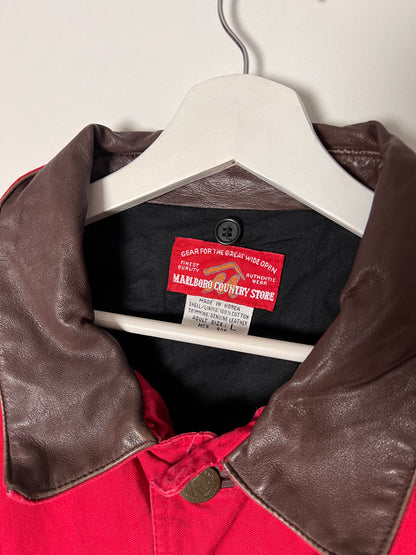 90s Marlboro Country Store Long Lined Cotton Coat – Large