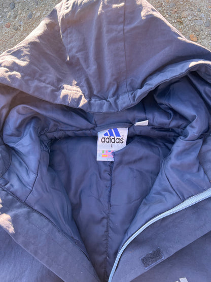 90s Adidas Classic Hooded Winter Jacket – Large
