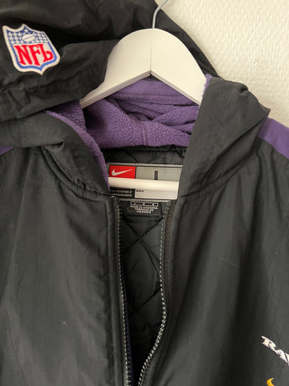 90s Nike NFL Baltimore Ravens Puffer Jacket Black – Large