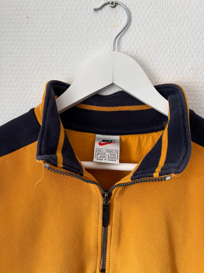 90s Nike Center Logo 1/4 Zip Up Sweatshirt Yellow – Small