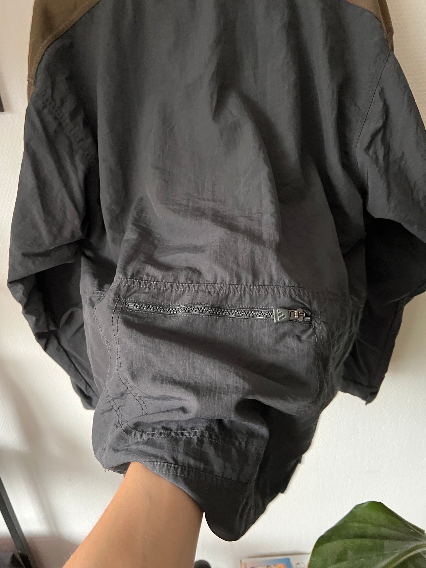 90s Adidas Striped Full Zip Outdoor Track Jacket Anthracite – Medium