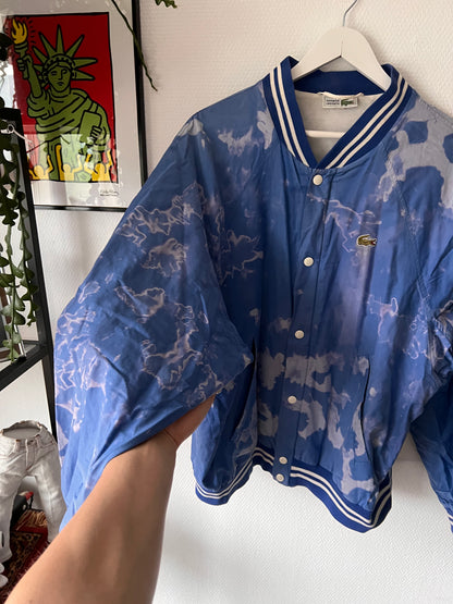 90s Lacoste Cloudy Button Up Baseball Jacket Blue – Large