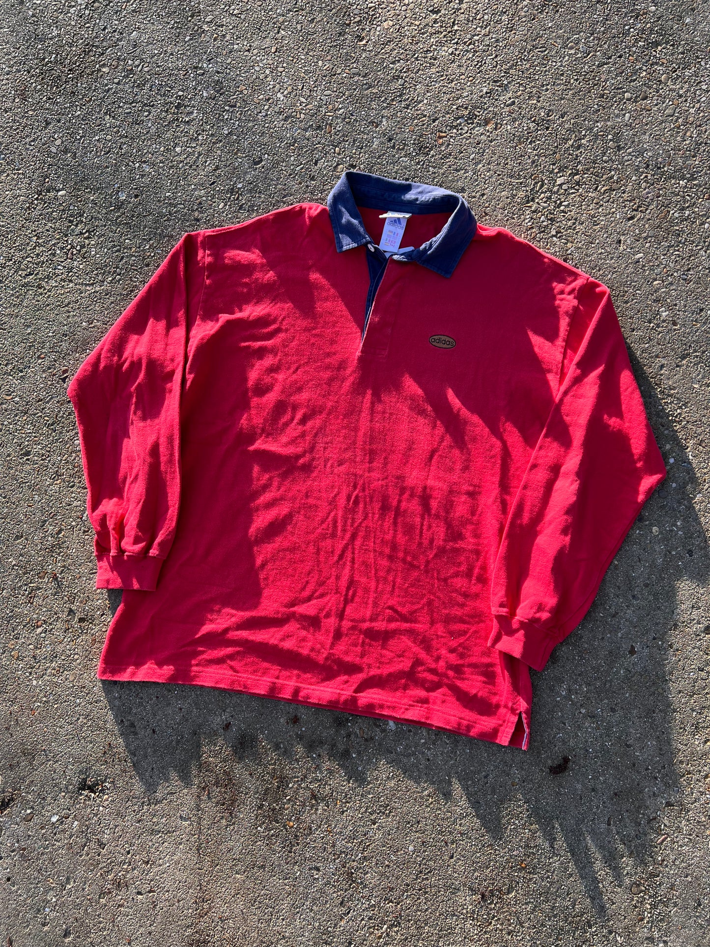 90s Adidas Longsleeve Colar Rugby Polo – Xlarge