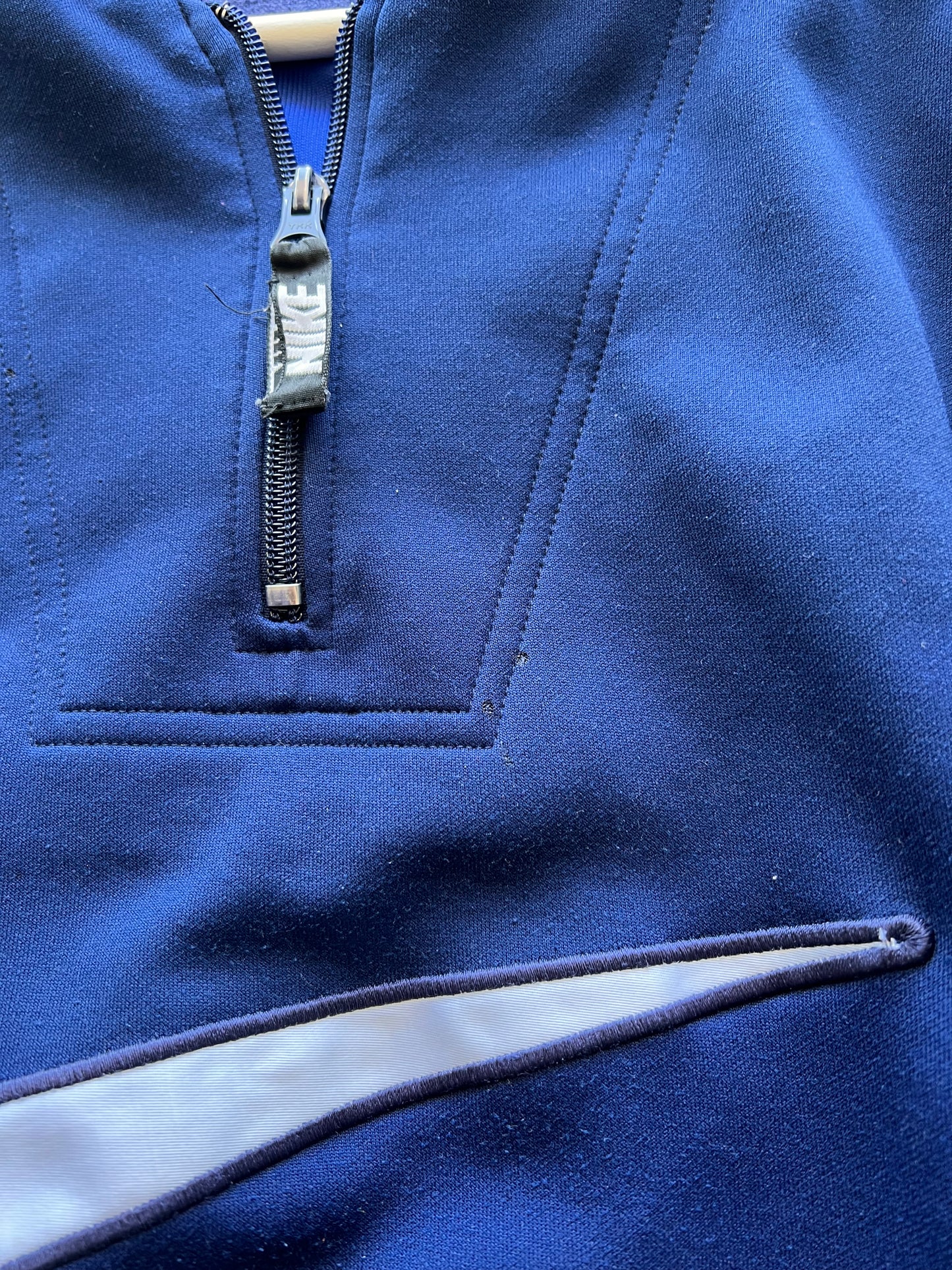 90s Nike Embroidered Big Swoosh 1/4 Zip Up Sweatshirt Navy – Medium