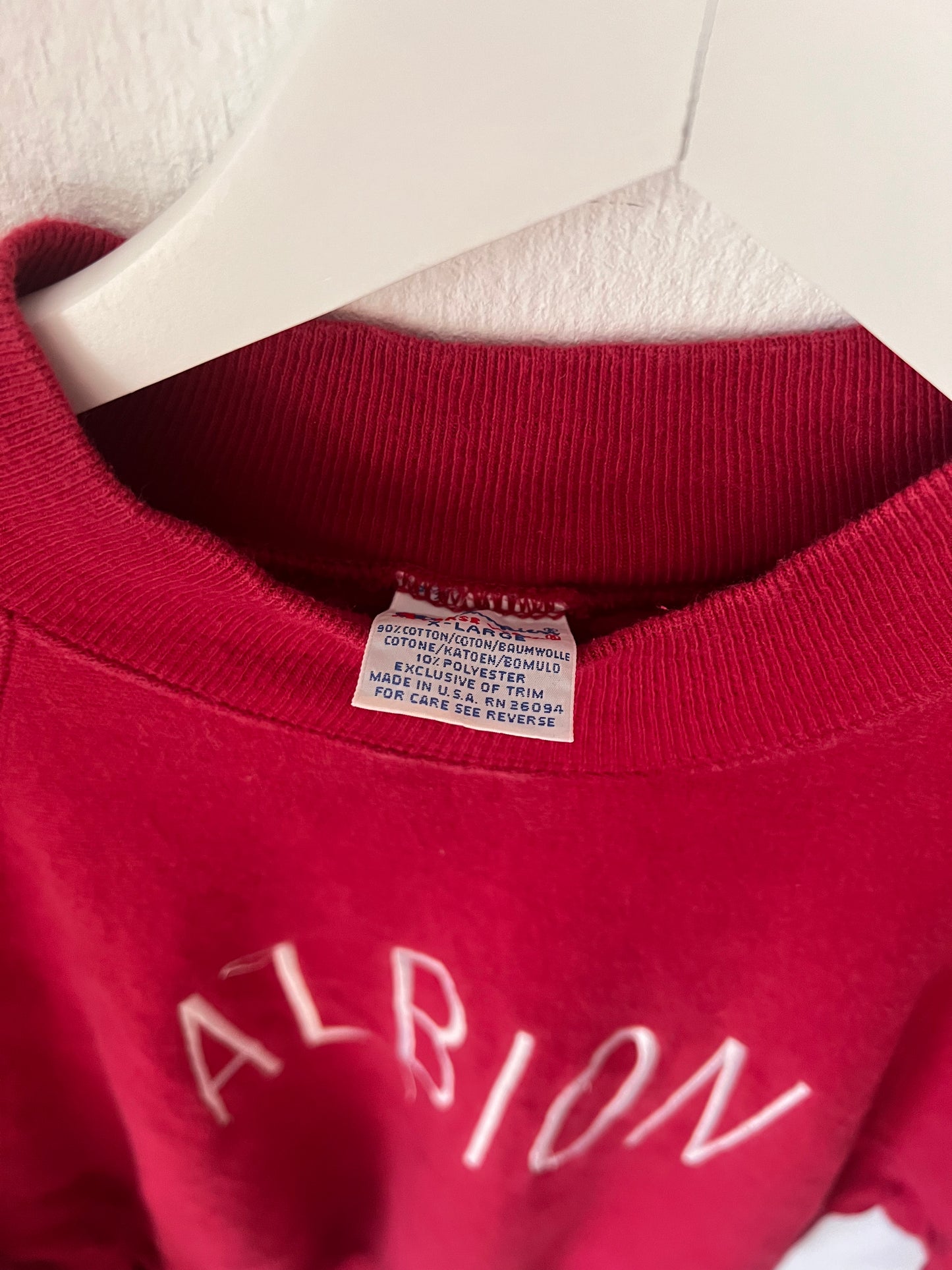 90s Champion Albion Reverse Weave Crewneck Sweatshirt Burgundy – XLarge