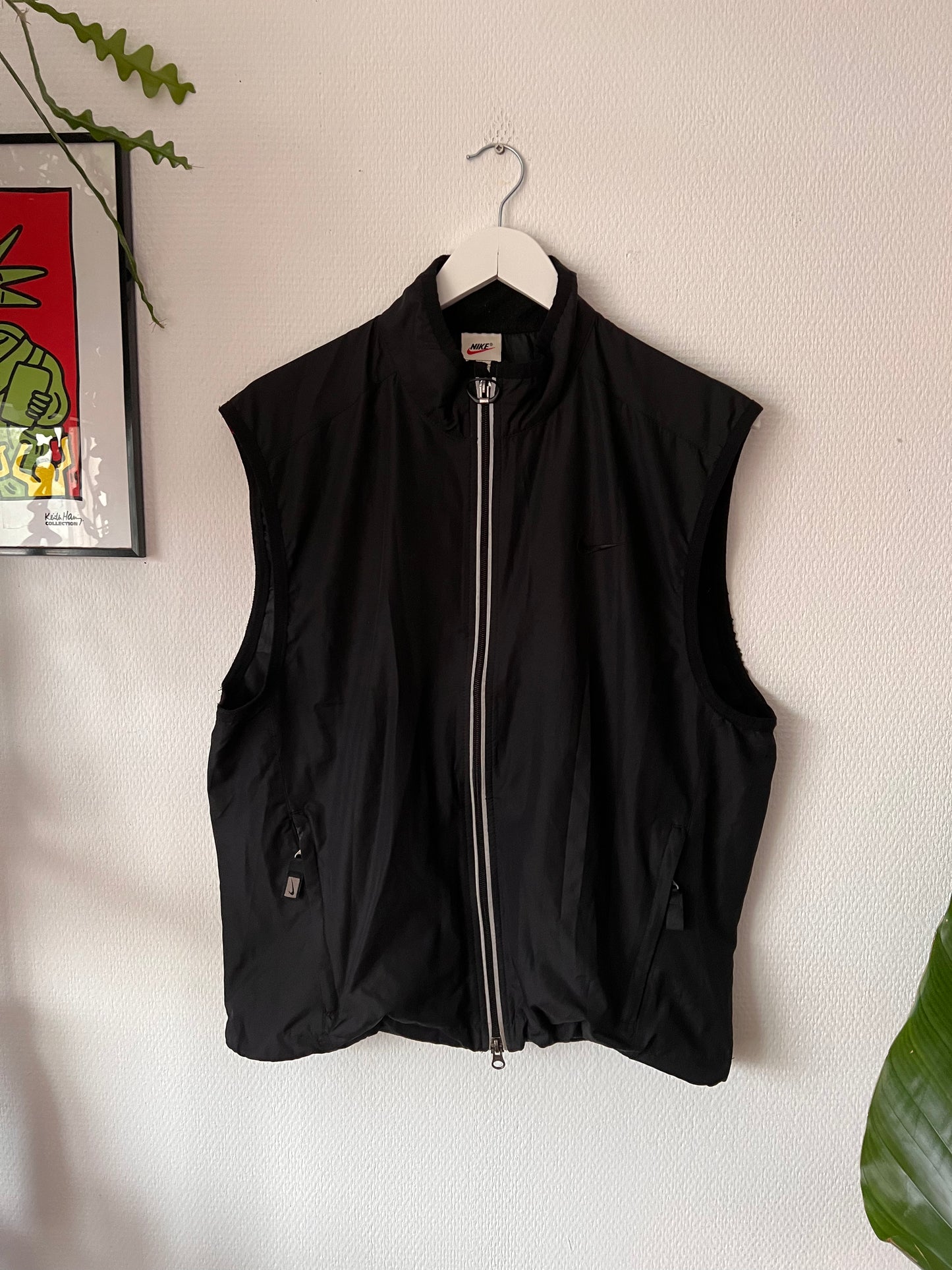 90s Nike Full Zip Running Vest Black – Medium