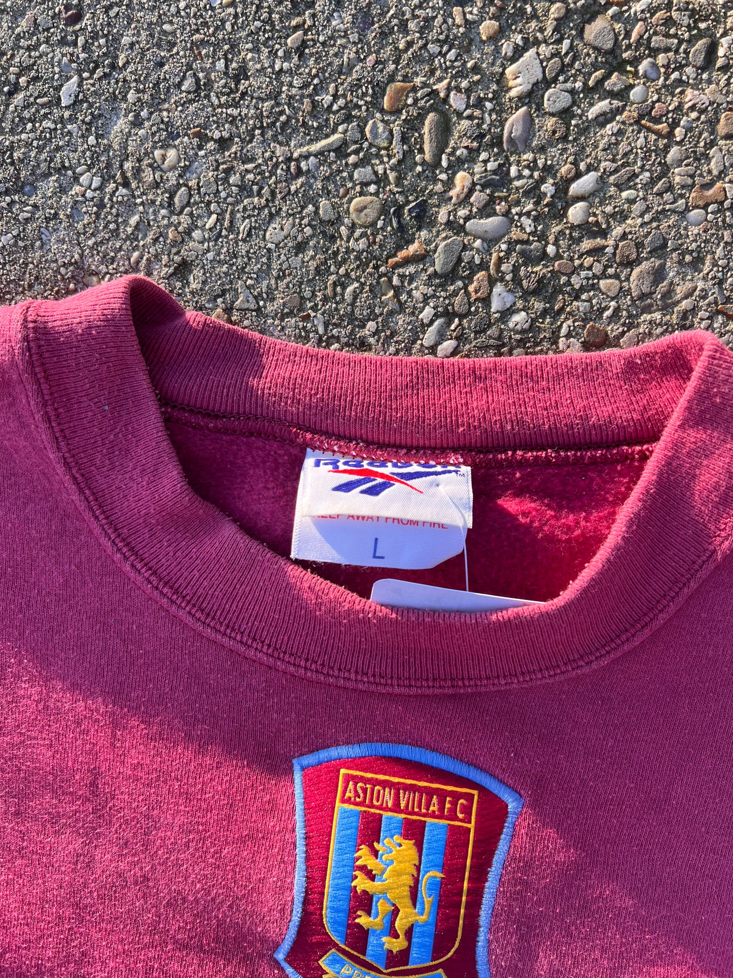 90s Reebok Aston Villa Big Logo Crewneck Sweatshirt – Large