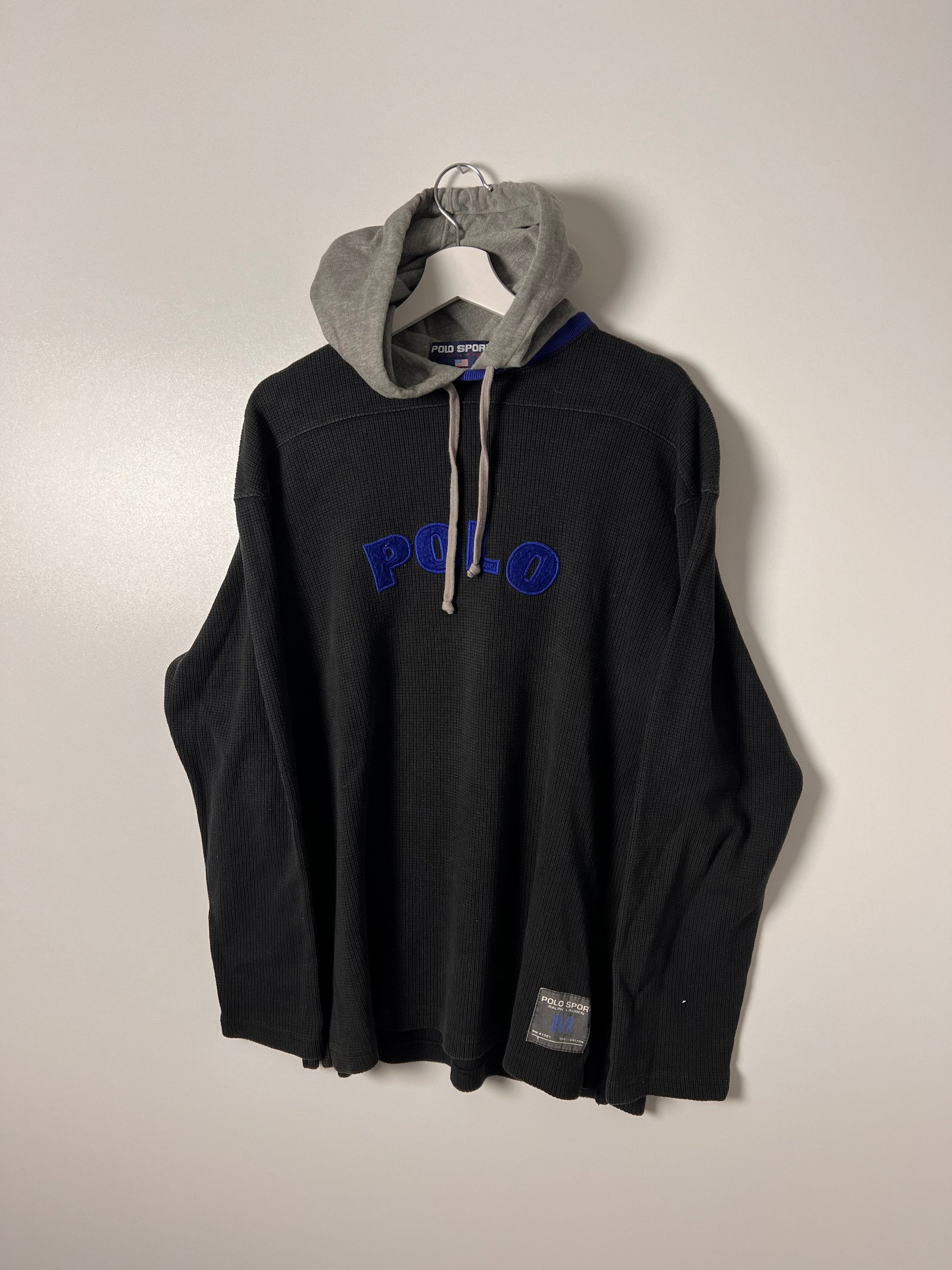 90's Ralph Lauren Polo Spellout Waffle Sweater – Medium image