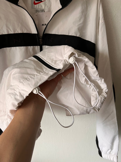 90s Nike Embroidered Spellout Full Zip Track Jacket White – XLarge