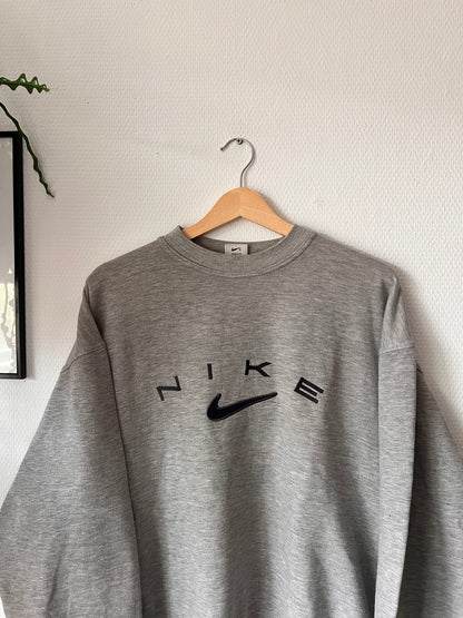 90s Nike Big Embroidered Swoosh Logo Crewneck Sweatshirt – Large