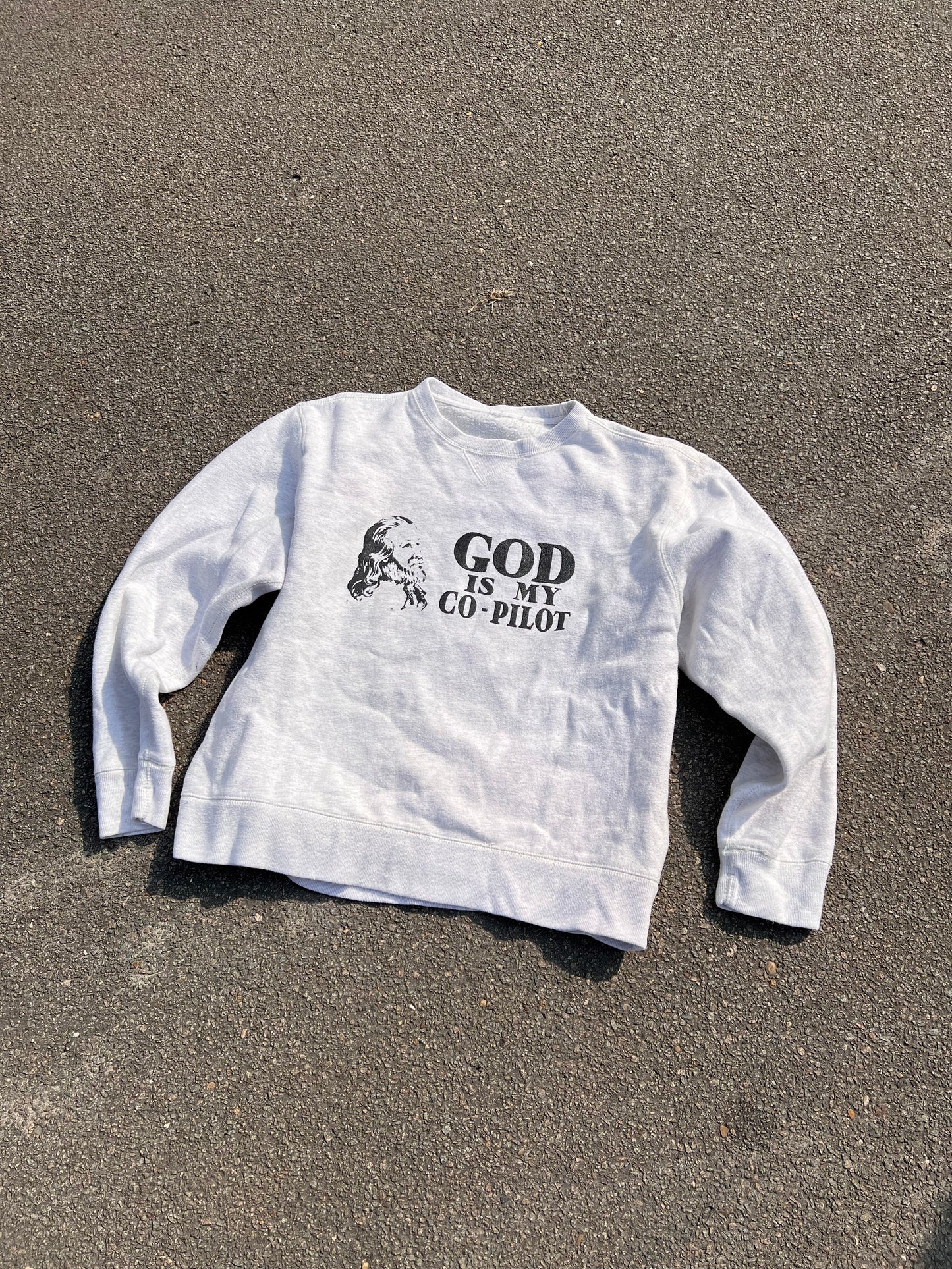 God is my co-pilot Sweatshirt – Small